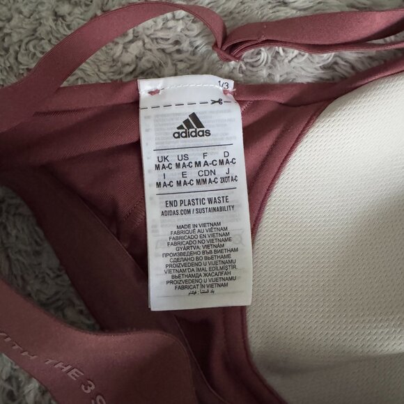 adidas | NWOT Yoga Studio Light-Support Bra in Burgundy Size Medium - Picture 7 of 9